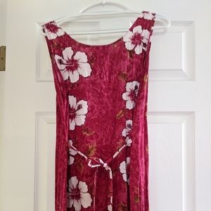 Coconut Pier fuchsia floral print long dress